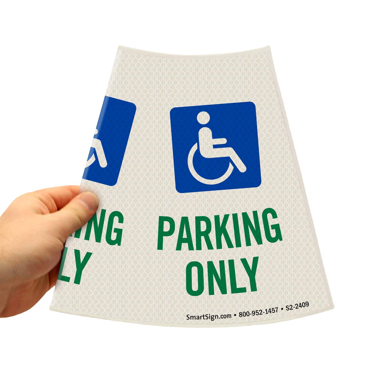 SmartSign 6-Pack "Handicapped Parking Only" Reflective Cone Message Sleeve Collar with Symbol