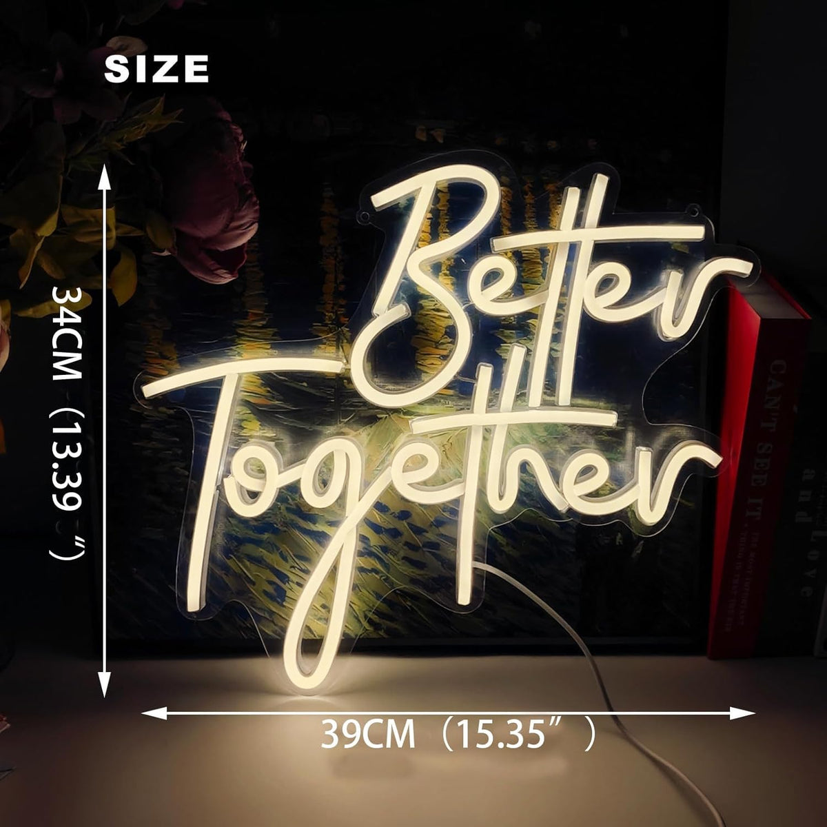 Ulalaza Better Together LED Neon Sign Night Light for Wall Party Décor Bedroom Room Bar Wedding