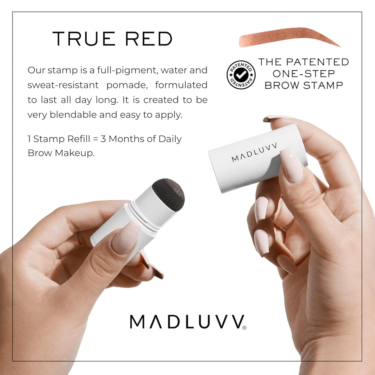 MADLUVV Brow Stamp Refill* - Color Stamp for Brows & Root Touch Up for Women & Men, Instantly
