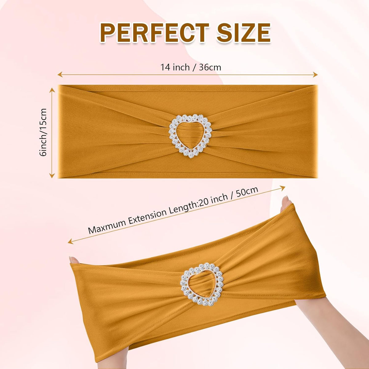 Howhic Pack of 30 Spandex Chair Sashes Bows Stretch Chair Cover Band with Buckle Slider Universal