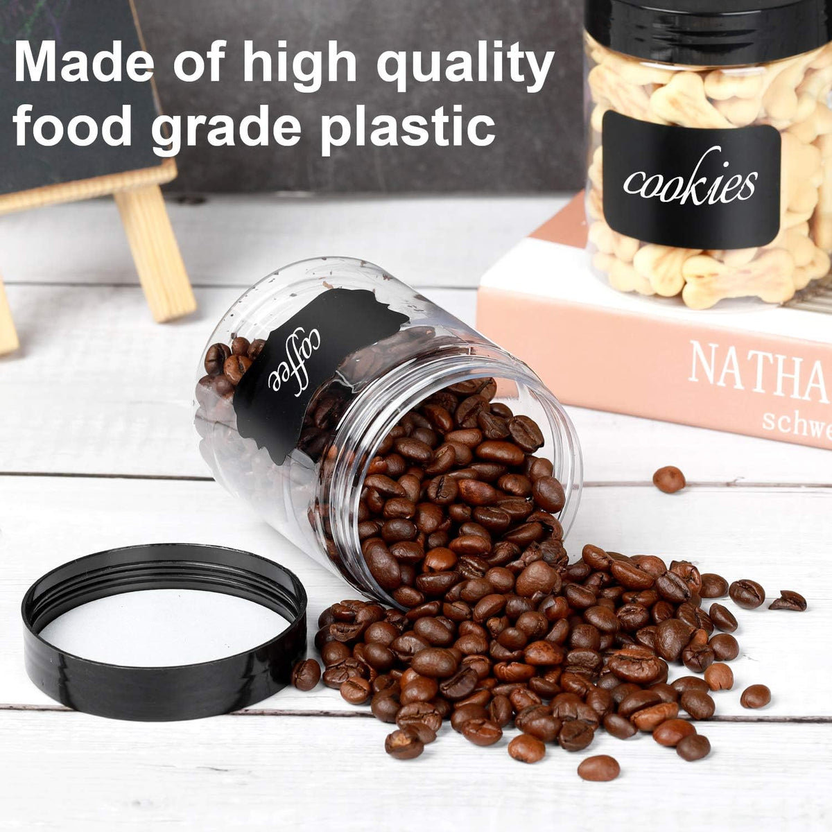 8 OZ Plastic Jars with Lids, 24 Pack Clear Plastic Slime Containers for Kitchen and Household Food