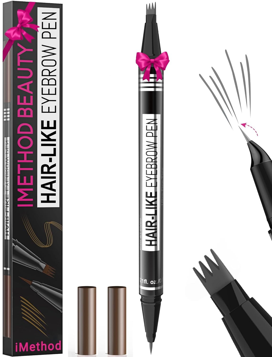 iMethod Microblading Eyebrow Pen - Eyebrow Pencil Magical 2-in-1 Dual-Ended Eye Brow Pencils for