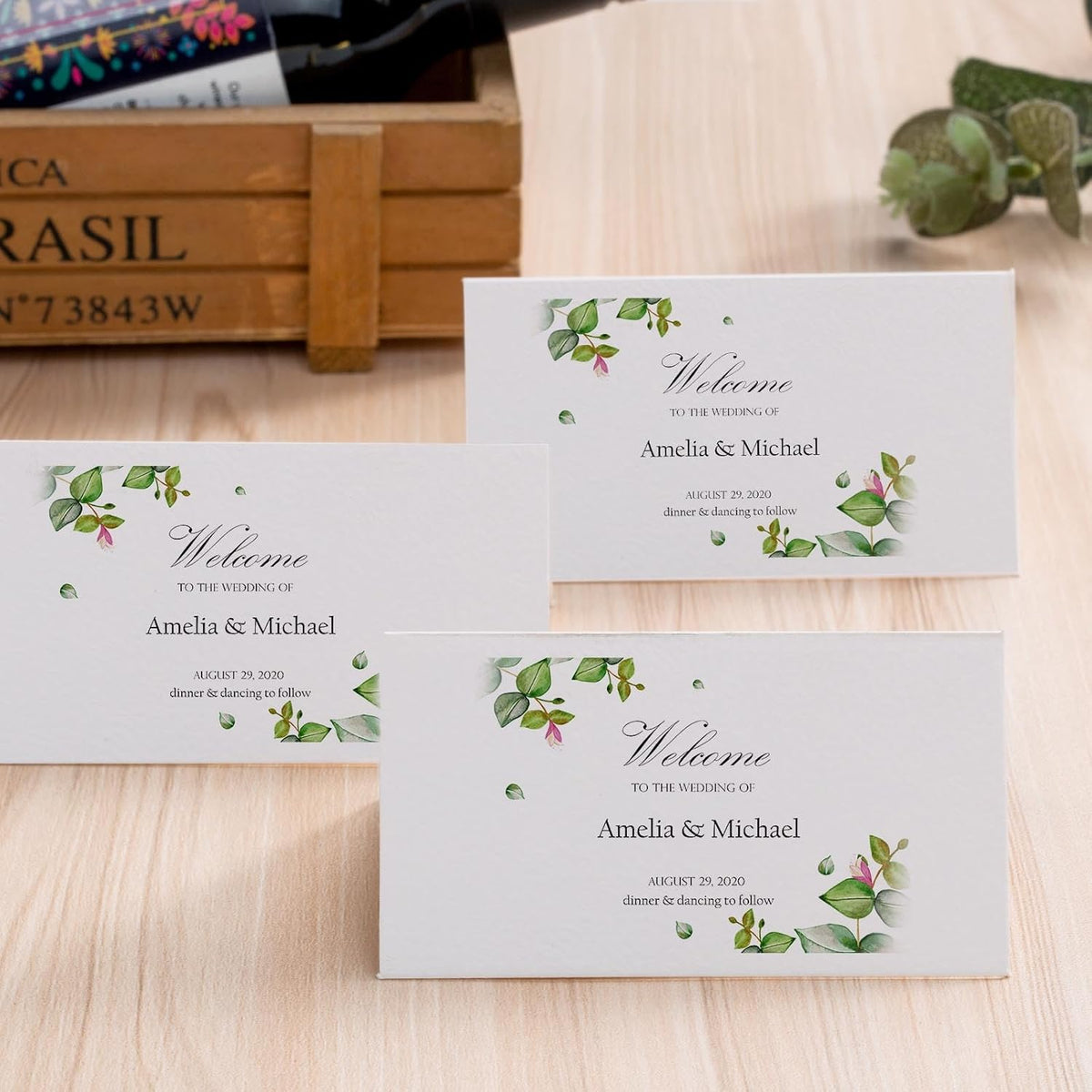 120 Pcs Premium Place Cards, 2x3.5in Small Tent Cards, Blank Fillable Banquet Seat Cards, Name