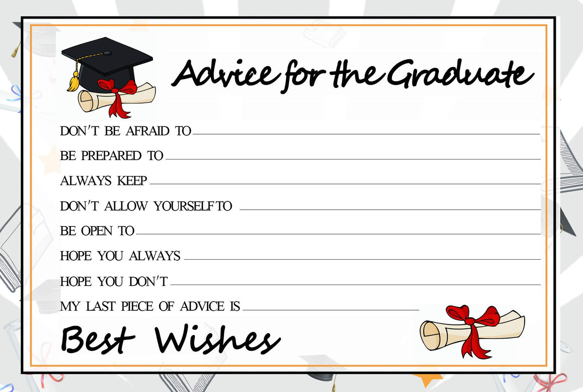 Graduation Wish Cards - 50PCs High School or College Graduation Advice Cards Supplies 2026