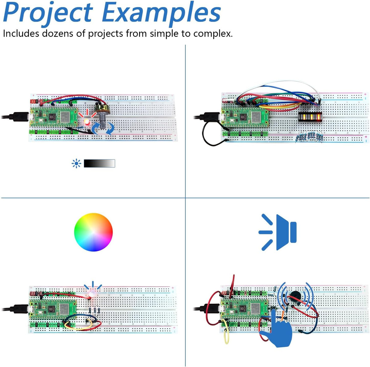 Freenove Basic Starter Kit for Raspberry Pi Pico W (Included), Dual-core Arm Cortex-M0+