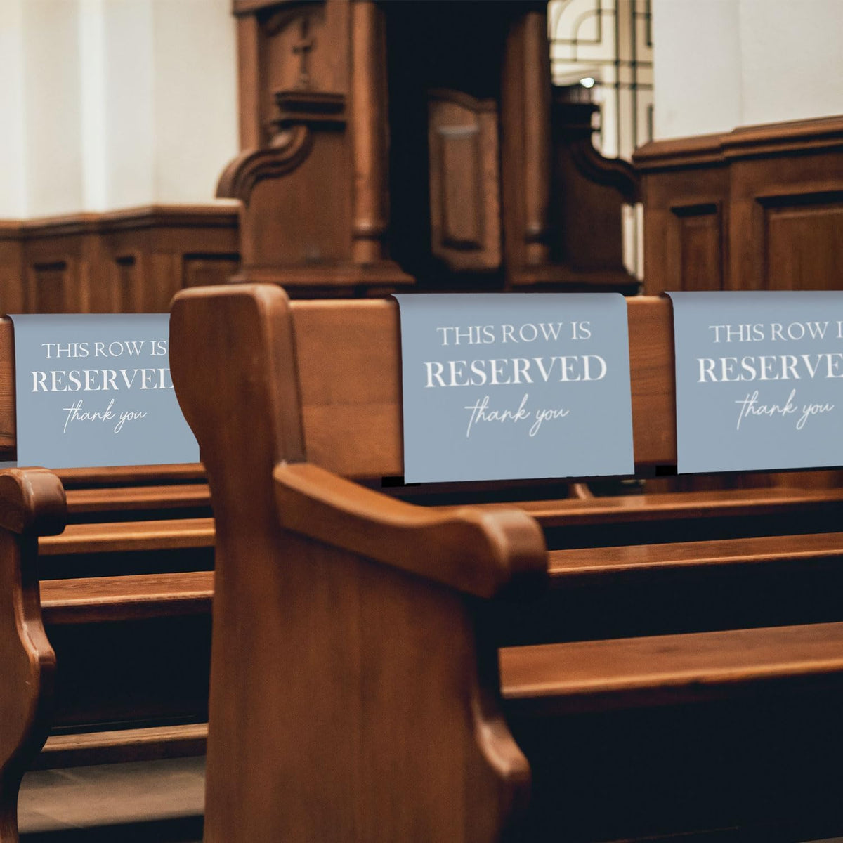 Reserved Seating Chair Signs, This Row Is Reserved Pew Cloths Seating Placeholder for Church Pews