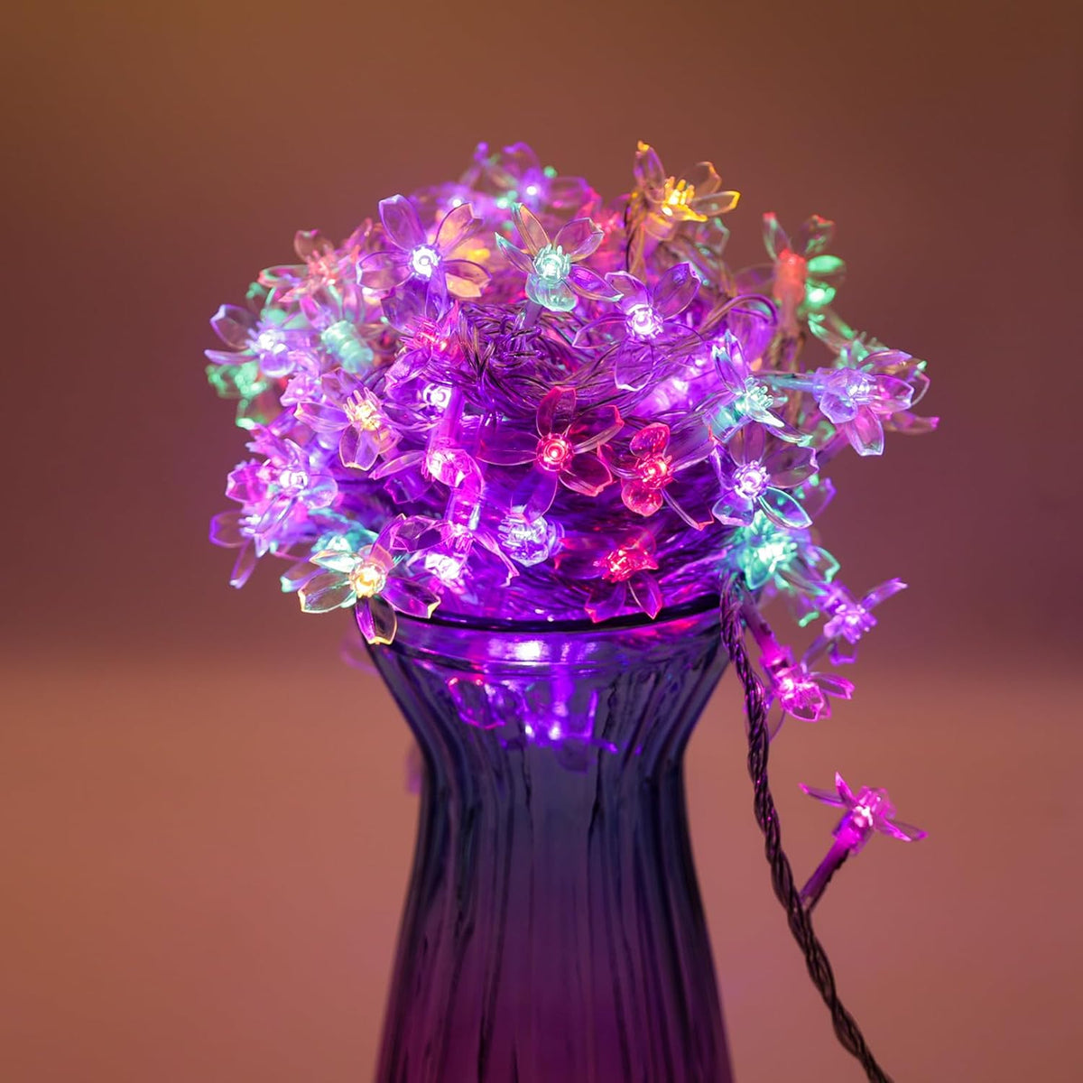 Flower Fairy String Lights, 33ft 100 LED Cherry Blossom Plug in Easter Christmas Tree Hanging Décor