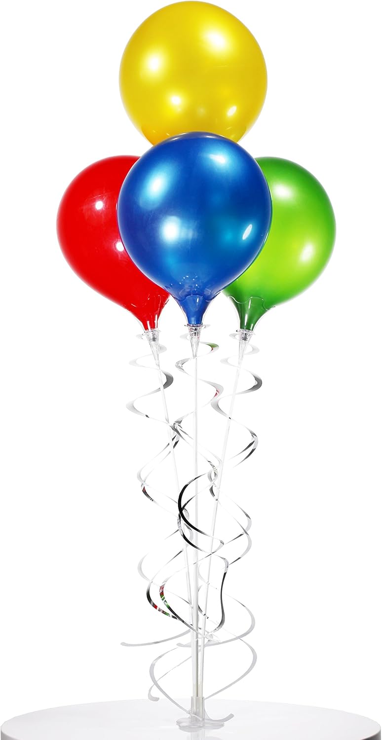 PermaShine - Reusable and Helium Free Balloon Bouquet - Permanent Plastic Indoor and Outdoor