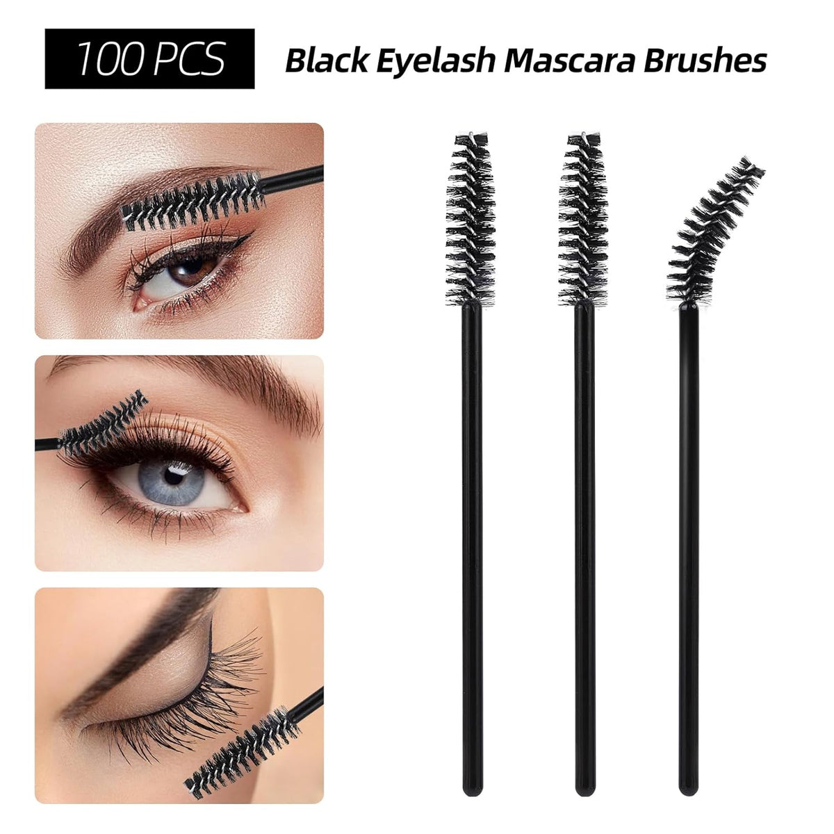 300 Pcs Spoolies Mascara Wands and Lip Brushes and Micro Swabs Applicator Disposable Eyelash