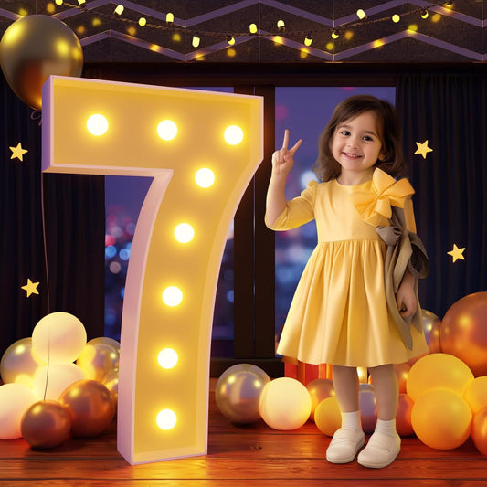 Marquee Numbers 3 Feet Tall Large Light Up Numbers 7th 17th Sweet Sassy and Seven Birthday