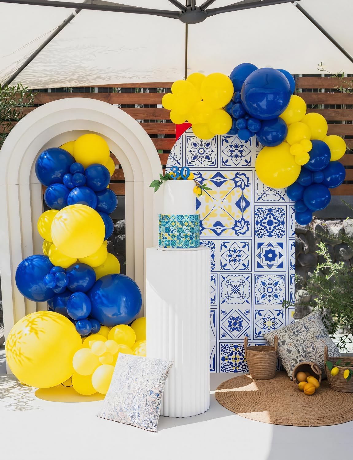 Blue and Yellow Balloons - Navy Blue Balloons 12 Inch Yellow Latex Balloon Glitter Confetti Balloon