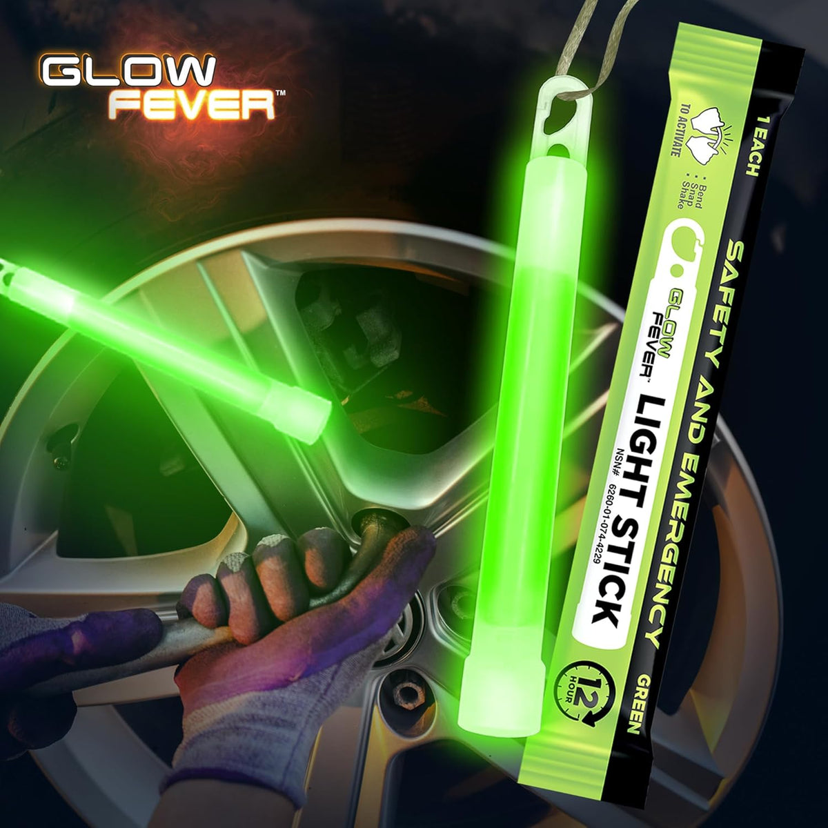Glow Fever Emergency Safety Military Grade Glow Sticks, 30pcs 6'' Lightsticks, Light Up Ultra