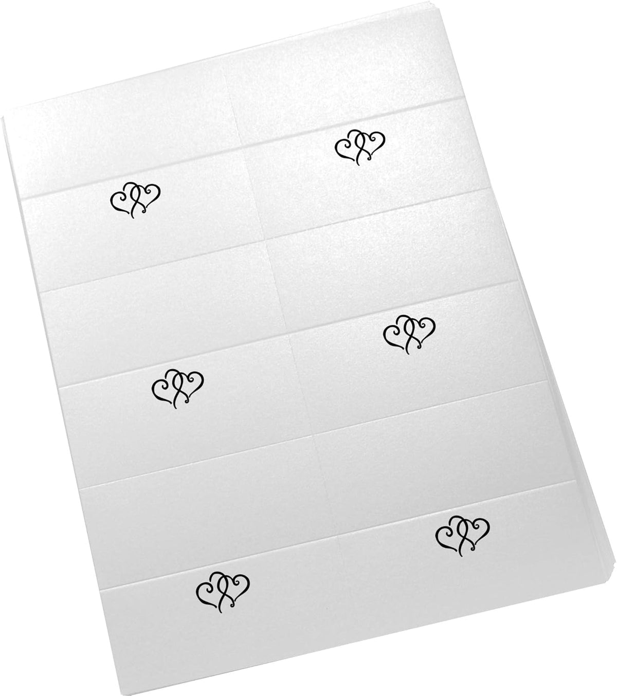 Linked Hearts Printable Place Cards, Black (Choose Color), Set of 60 (10 Sheets), Laser & Inkjet
