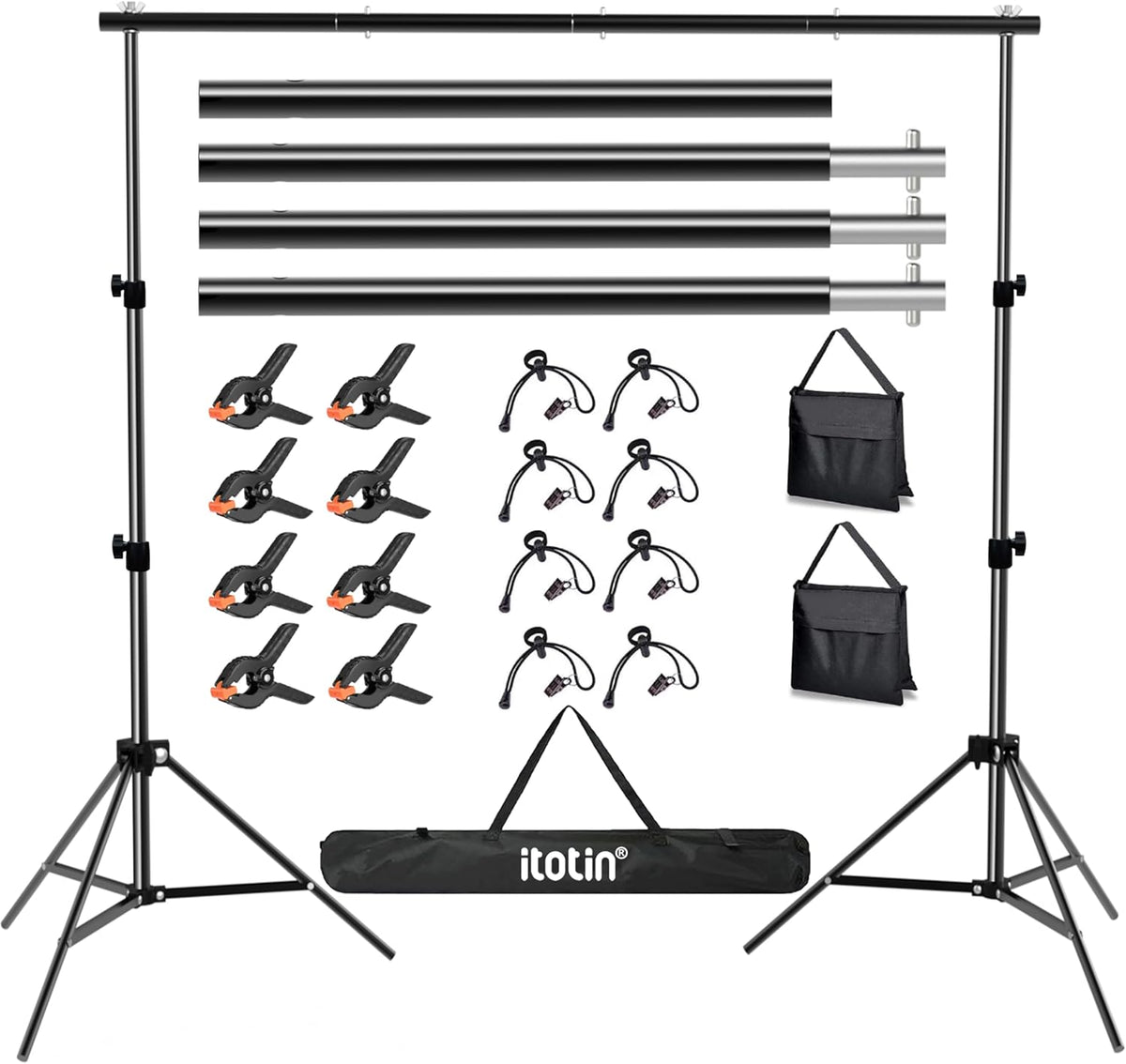 Photo Backdrop Stand for Photography 7ft x 10ft Background Stands for Photoshoot Support Kit with