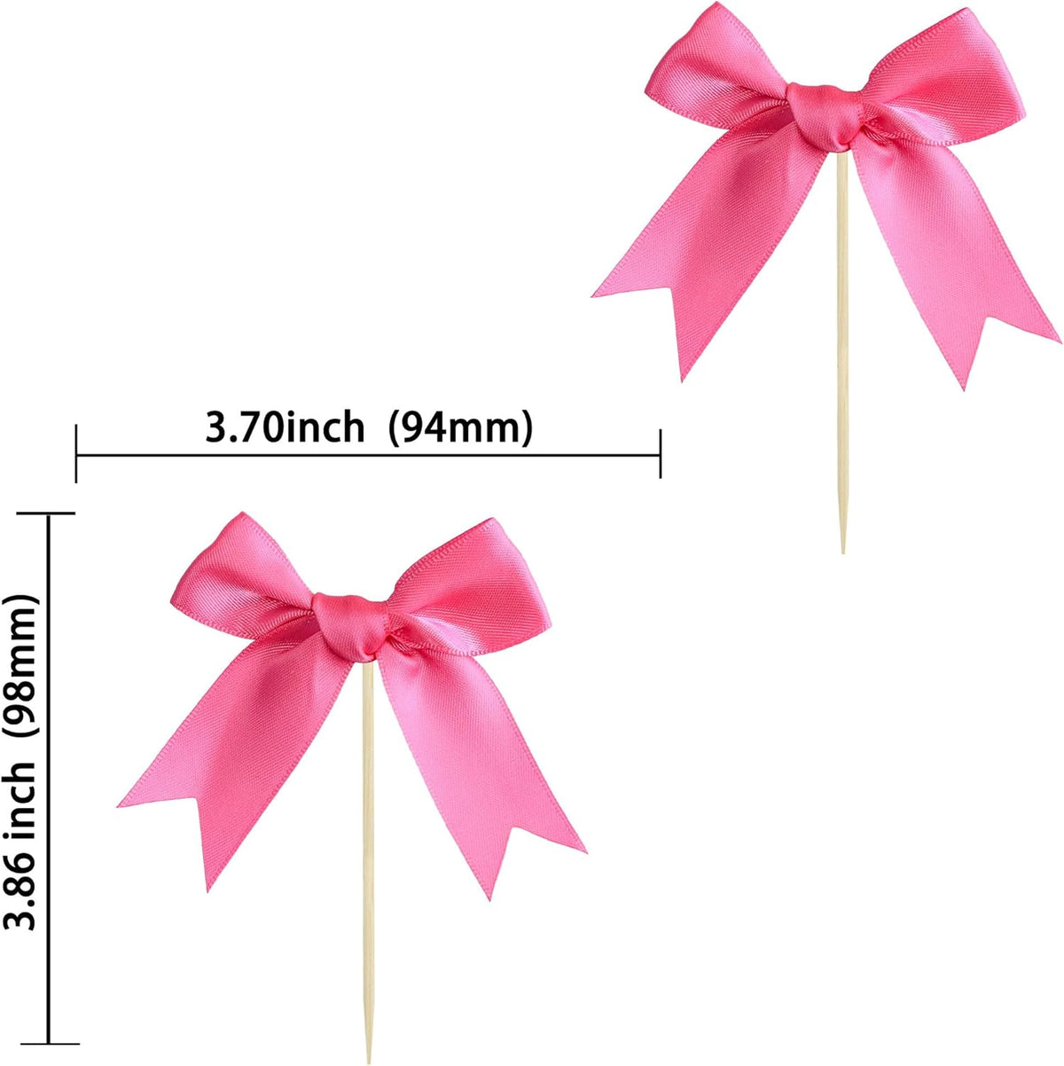 Ephlyn 24Pcs Bow Cupcake Toppers Bowknot Cake Toppers Bow Cupcake Picks Bowknot Birthday Party