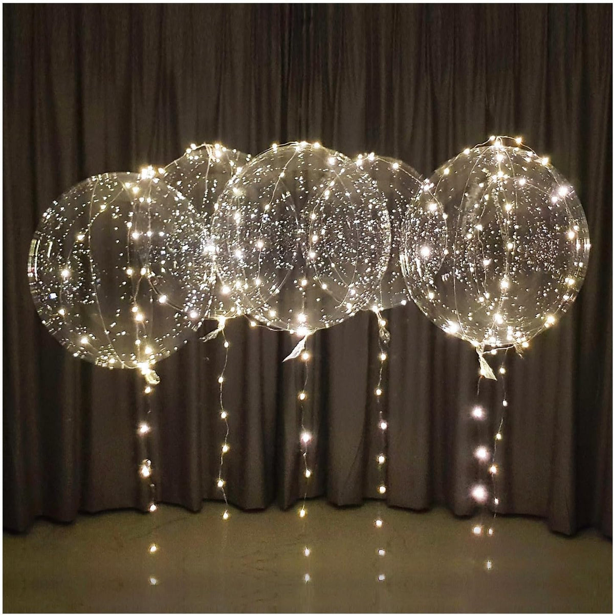 Lightsfever warm white led balloons with batteries, wedding proposal decorations clear transparent