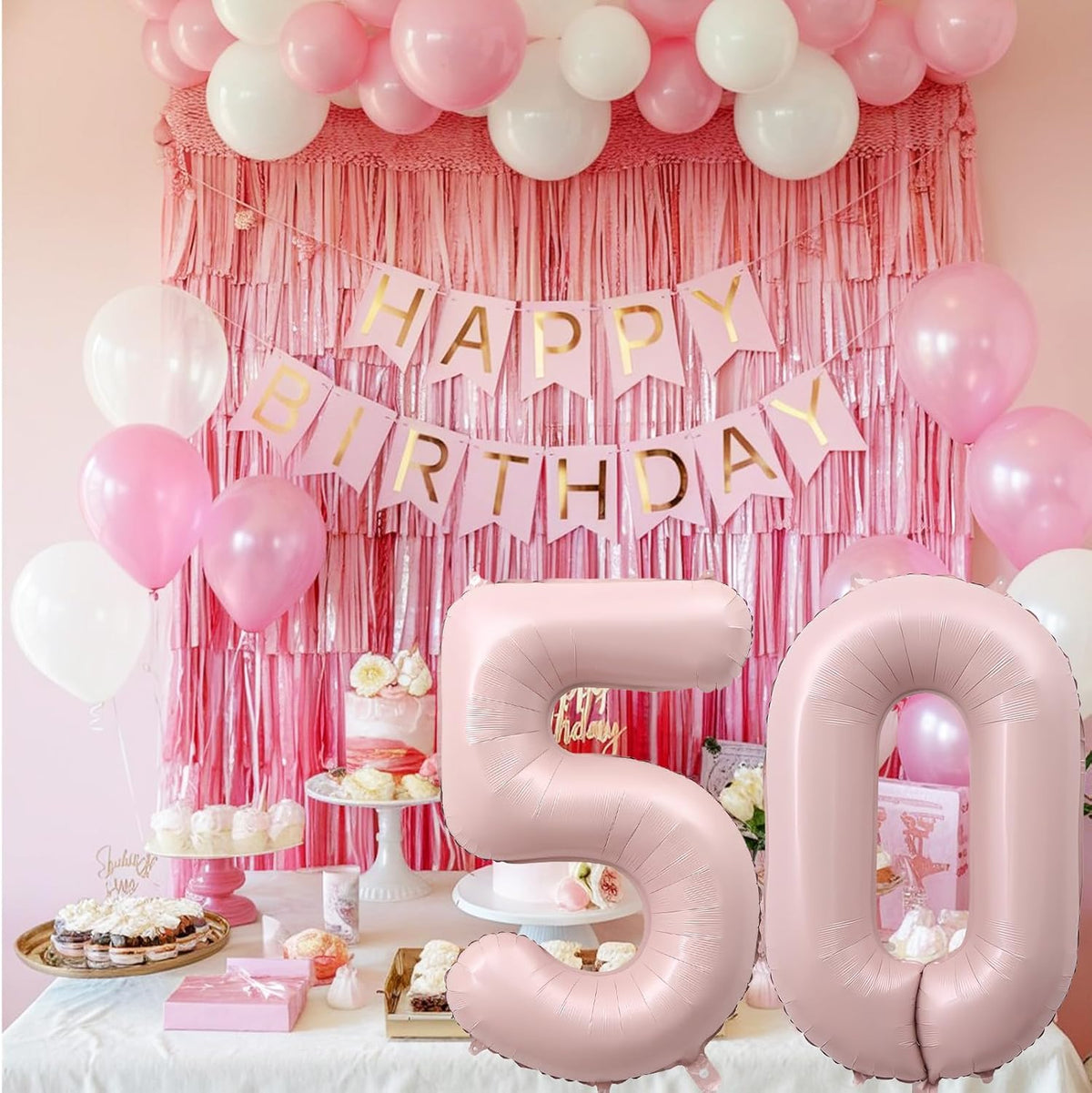 40 Inch Balloon Number 0 Pastel Pink, Large Foil Dusty Retro Pink Number Balloons Set 0-9 for