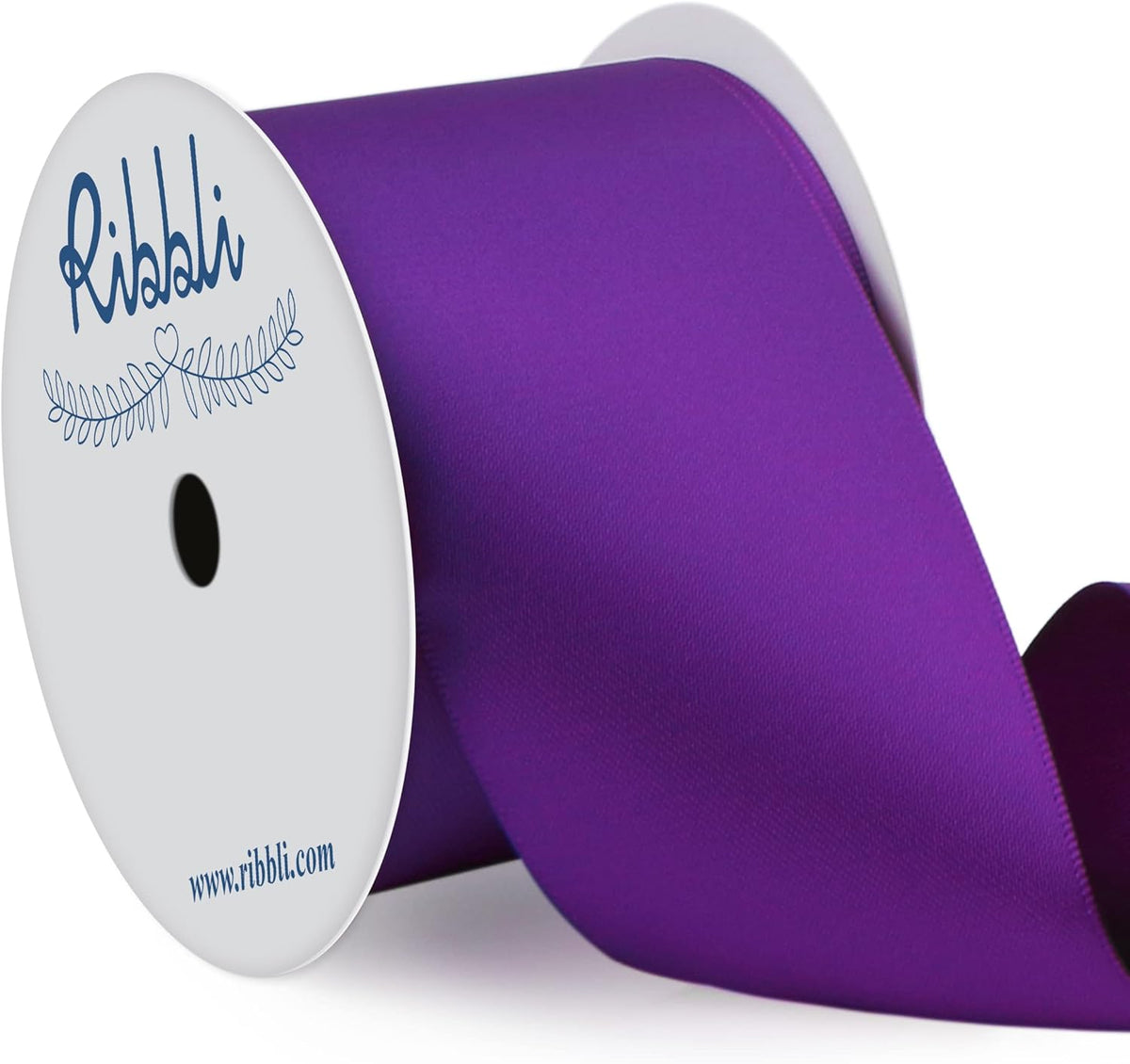 Ribbli Purple Satin Ribbon 2 Inch x Continuous 10 Yards, Double Faced Satin Ribbon Use for Bows