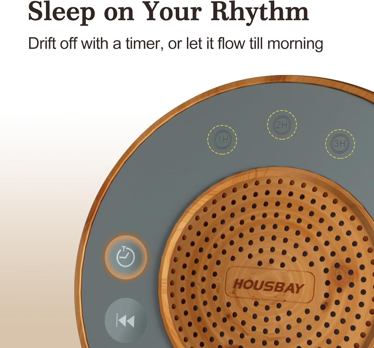 Housbay White Noise Machine with 31 Soothing Sounds, 5W Loud Stereo Sound, Auto-Off Timer