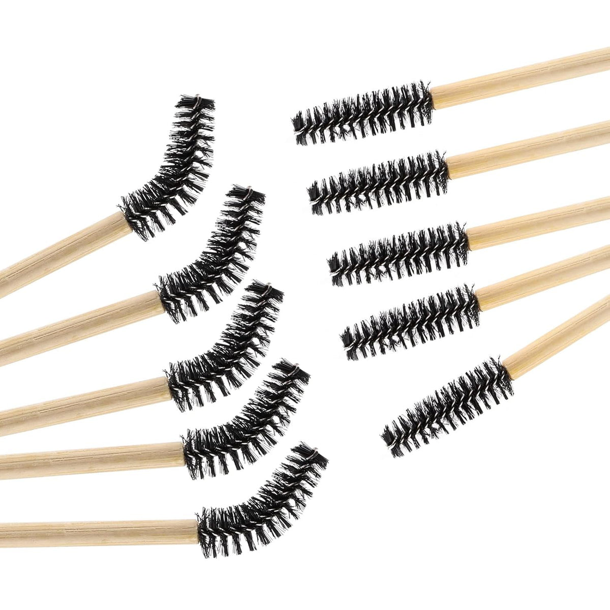 Tbestmax 150 Disposable Mascara Wands Eyelash Brush Spoolies for Eye Lash Extension Eyebrow Bamboo