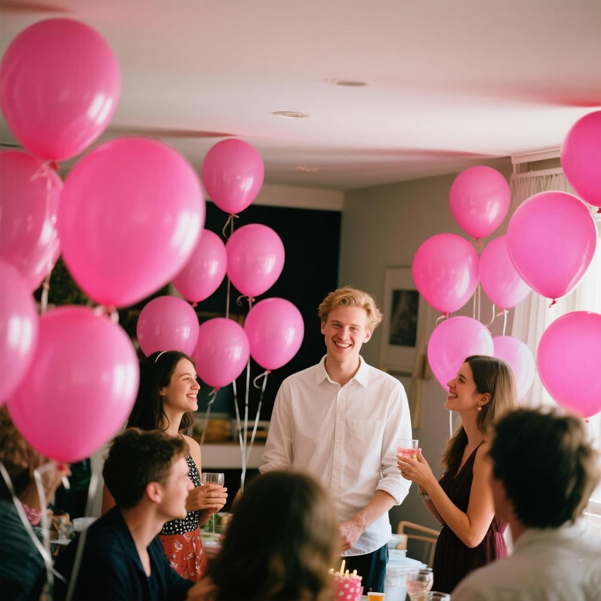 KAWKALSH Pink Balloon 12 Inch, 110pcs Latex Party Balloons Helium Bright Color for Birthday Baby