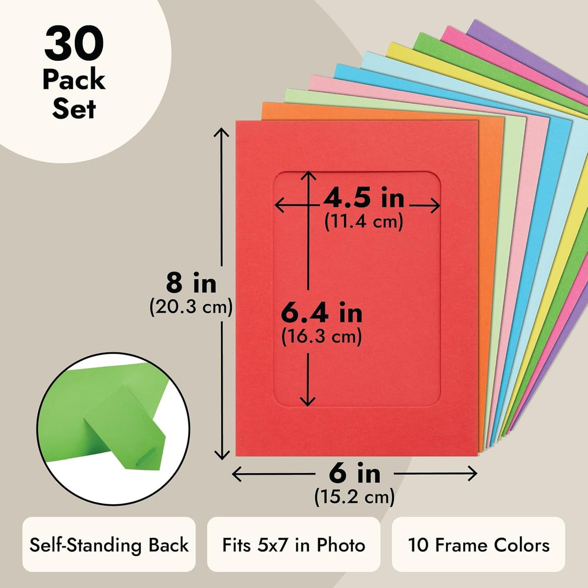 Juvale Picture Frame Craft Kit - 5x7 in, 30-Piece Multi-Color Set - Paper & Cardboard DIY Picture