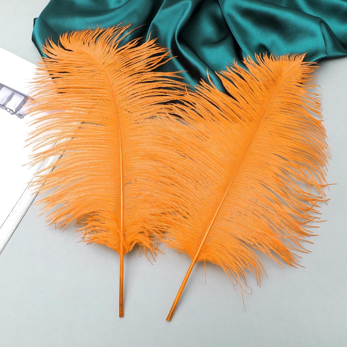 Ballinger Orange Large Ostrich Feathers - 24Pcs 10-12inch Large Orange Feathers for Vase,Wedding