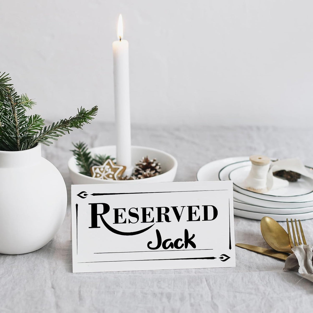 300 Pcs Paper Table Reserved Sign with Name Line Reserved Seating Signs Bulk Double Sided Signs for