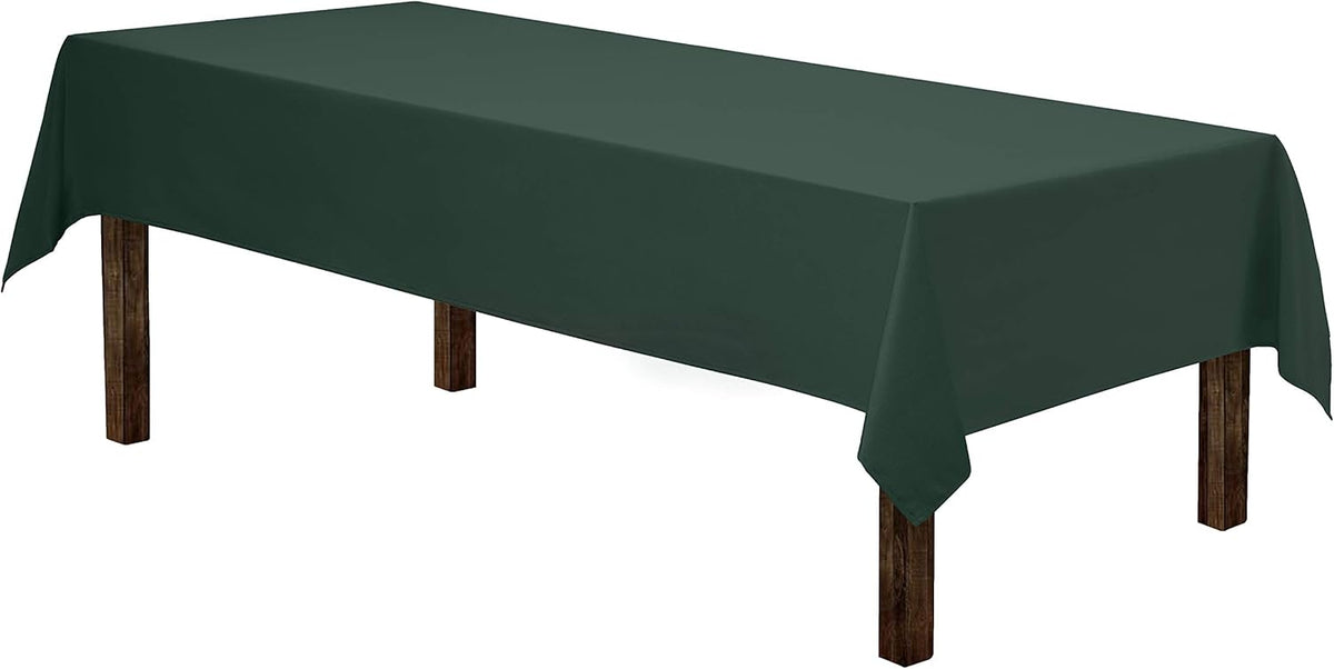 Gee Di Moda Rectangle Tablecloth - 60 x 126 Inch Hunter Green Table Cloth for 8 Foot Rectangle