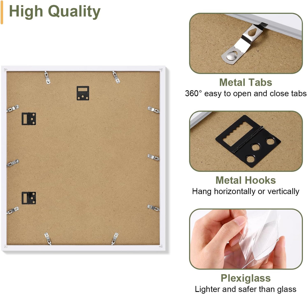 Vittanly 15x17 Collage Picture Frame, Displays 7Pcs 4x6 Pictures with Mat, Picture Frames Collage