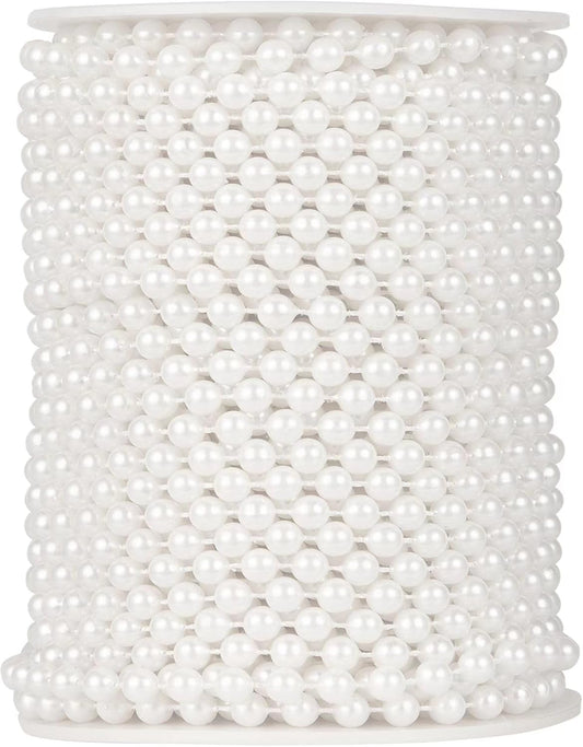 82 Feet Faux Pearl Beads Garland 6mm Craft String Pearls for Wedding Centerpiece Christmas Tree and