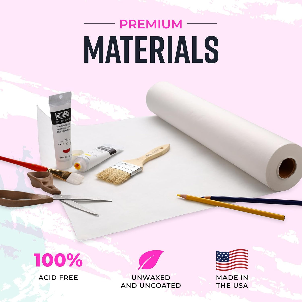 Bryco Goods 18”x2100” (175’) White Kraft Paper Roll for Painting, Drawing, Banner, Bulletin Board