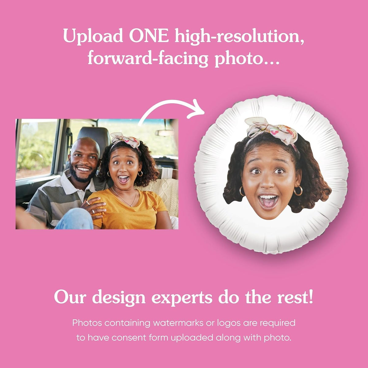 Big Dot of Happiness Personalized Fun Face Photo Balloons, Custom Birthday Balloons, Anniversary