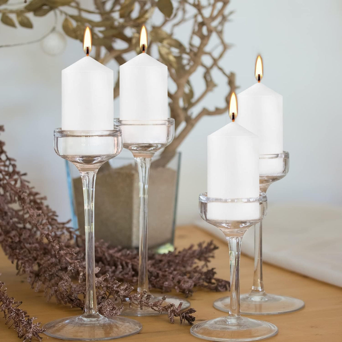 2"x4" High White Pillar Candles, Set of 20 Unscented. Bulk Buy. Ideal for Halloween, Wedding