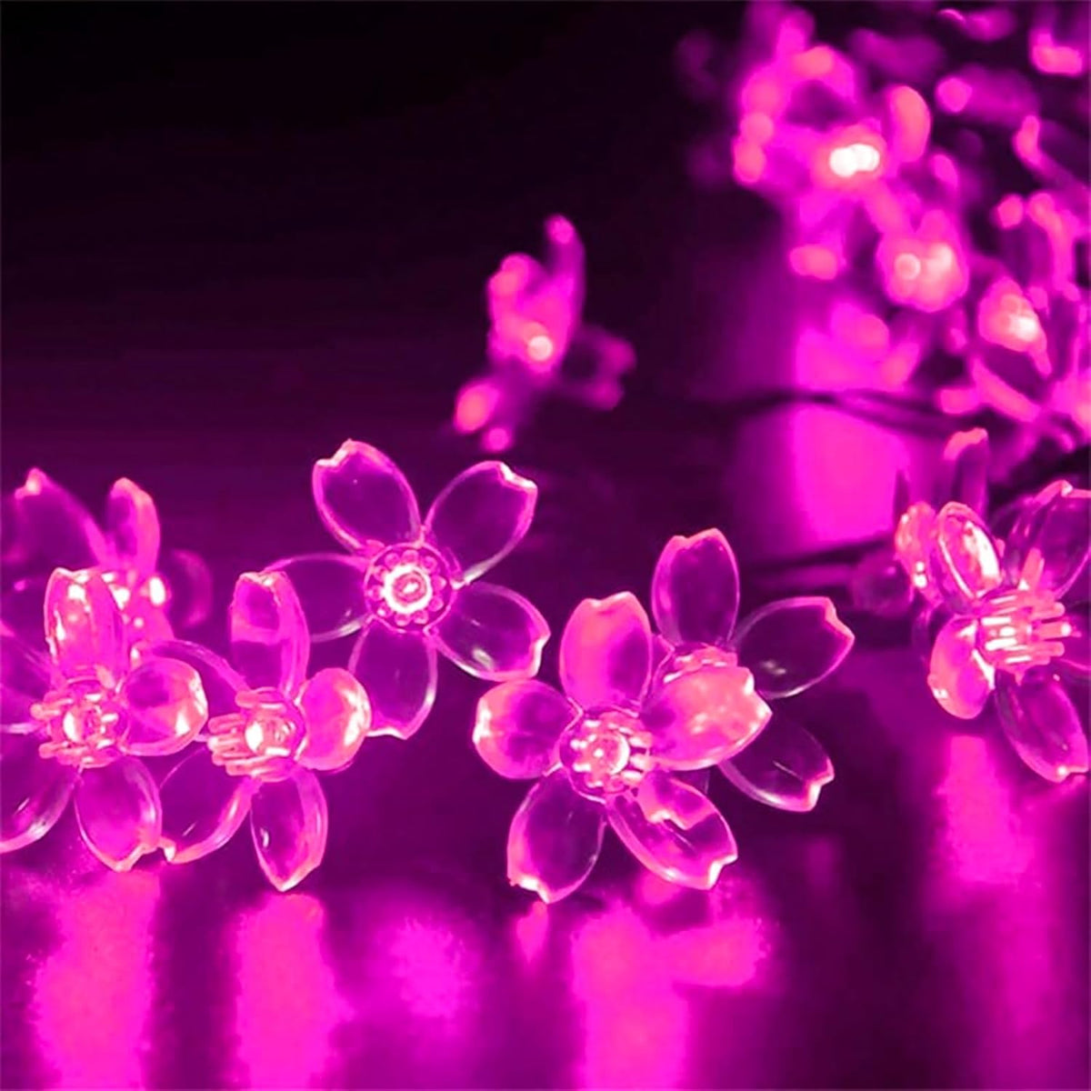 Hot Pink Aesthetic Flower Lights String Indoor Decorations, 33Ft 100 LED Decorative Tree Bedroom