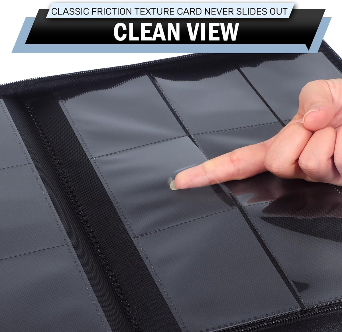 Card Binder 9 Pocket, Premium Zip Trading Card Binder, 540 Double Sided Pocket PU Collection