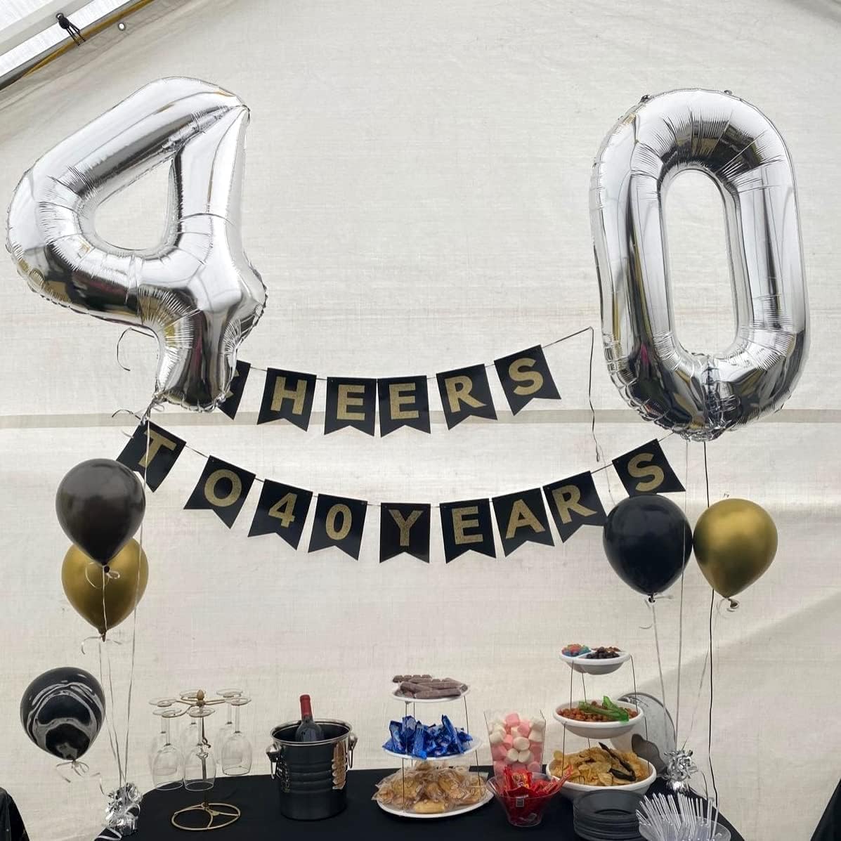 Silver Number Balloons, 40inch Large Number 4 Foil Helium Balloons for Girls Women, Self Inflating