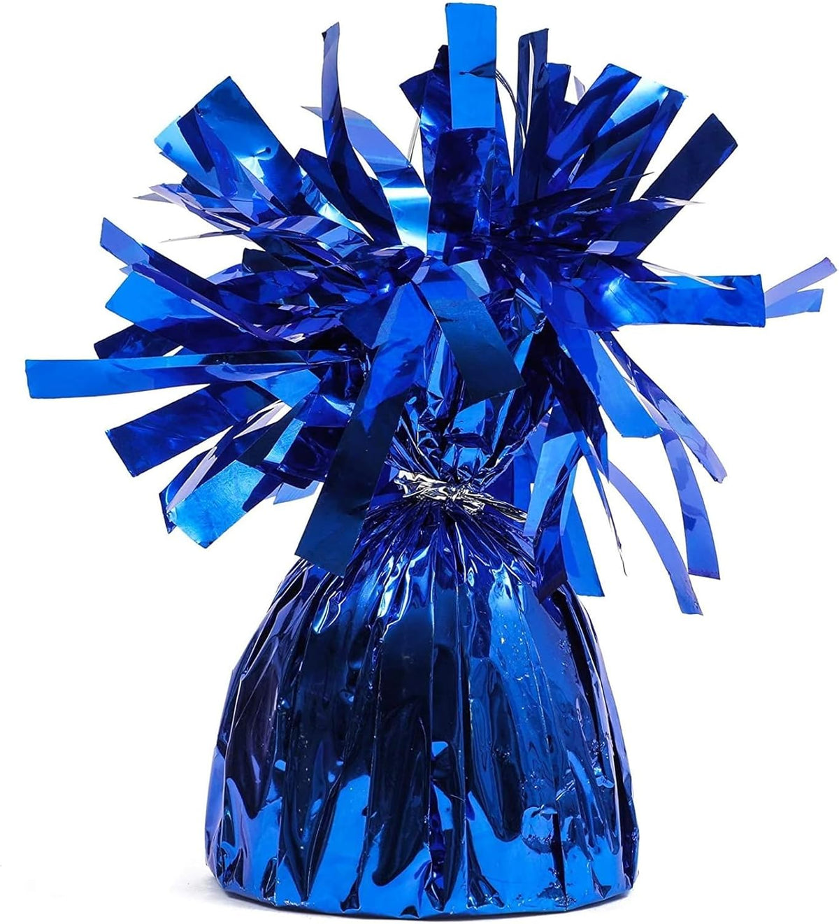 BLUE PANDA Blue Balloon Weights - 4.5 In H x 2.5 In Dia, 6 Oz, Metallic Foil, Pack of 15 - Table