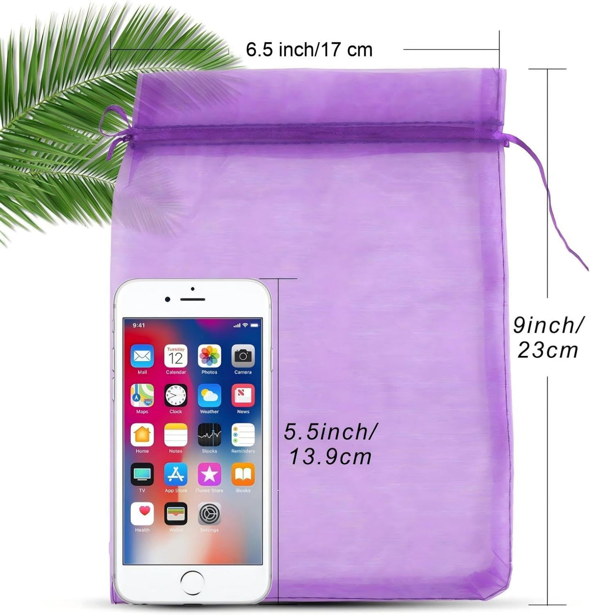 ANZNKU 100 Pack Premium Organza Bags 6x9 inches, Mesh Drawstring Bags for Halloween Gifts Sheer