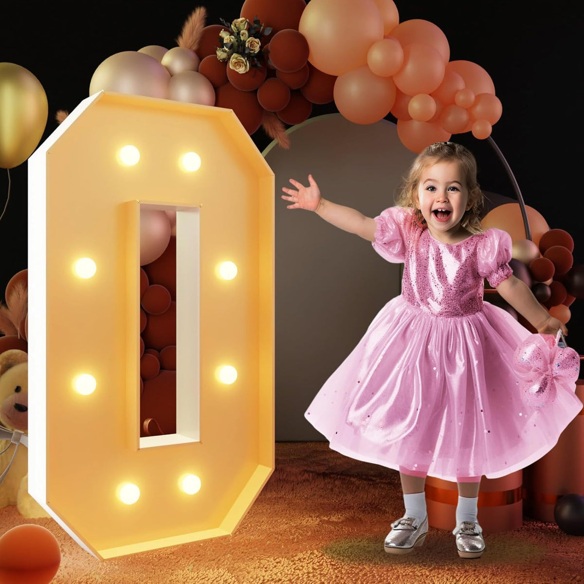 imprsv 3FT Light Up Numbers, Marquee Numbers 0 for Birthday and Anniversary Party Decorations