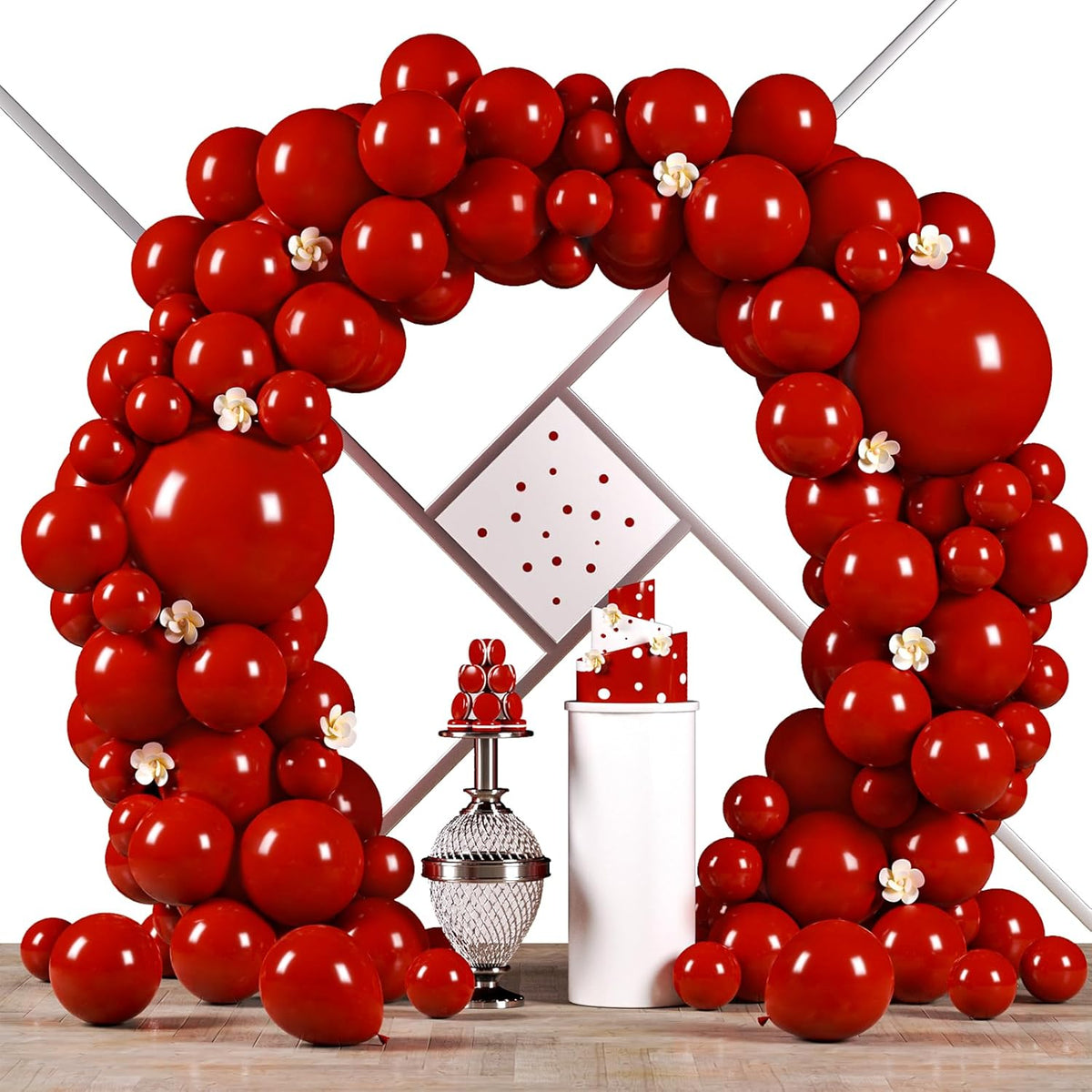 90pack Ruby Balloons Different Size 18/12/10/5 Inch Ruby Balloon Garland Arch Kit for Graduation
