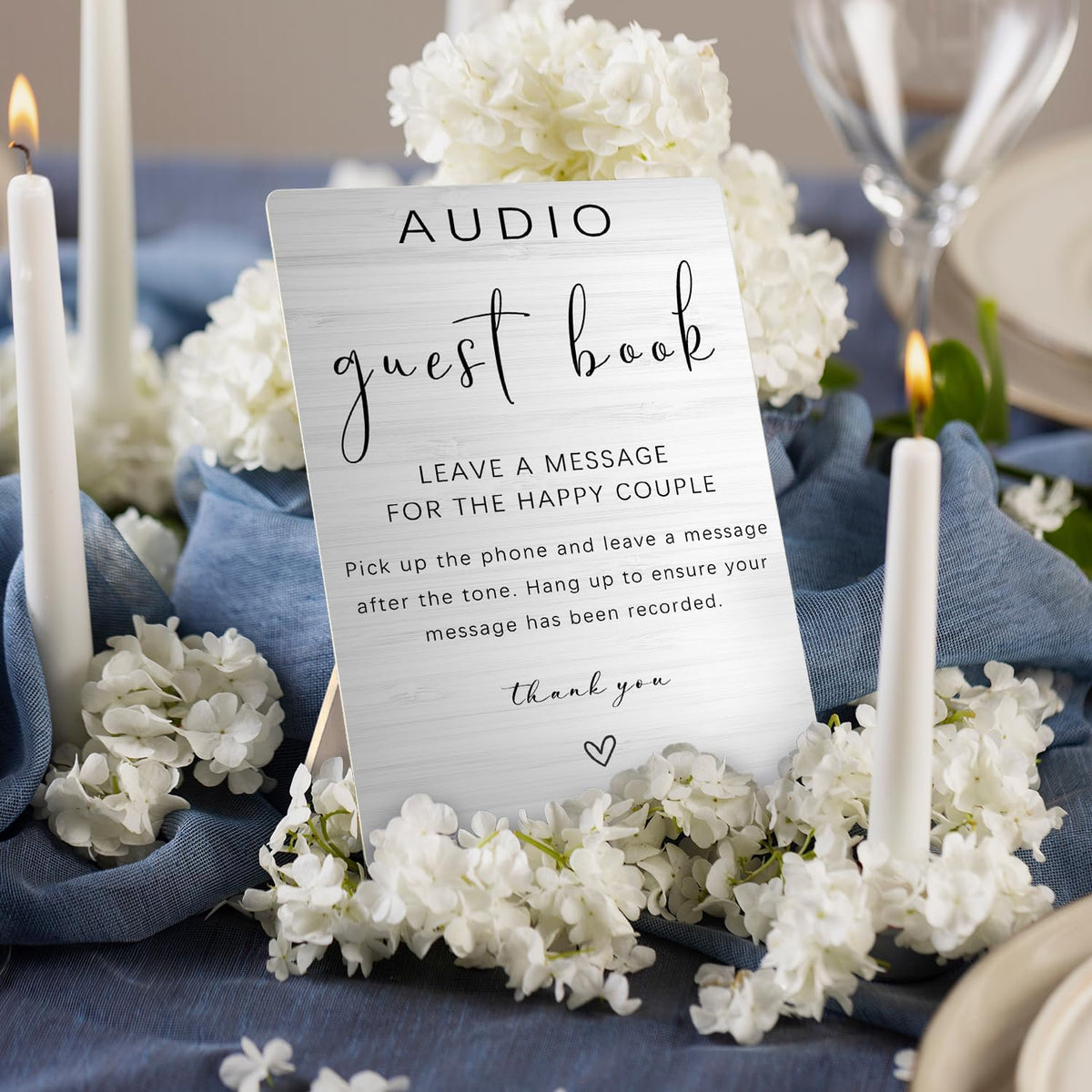 Audio Guestbook Sign, Audio Phone Guestbook Wooden Stand 8x11.2inch, Audio Guest Book Wedding
