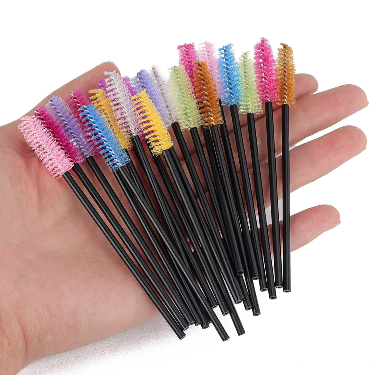 BTYMS 500 Pieces Disposable Mascara Wands Eyelash Brush Brow Brushes Applicators Lash Spoolies for