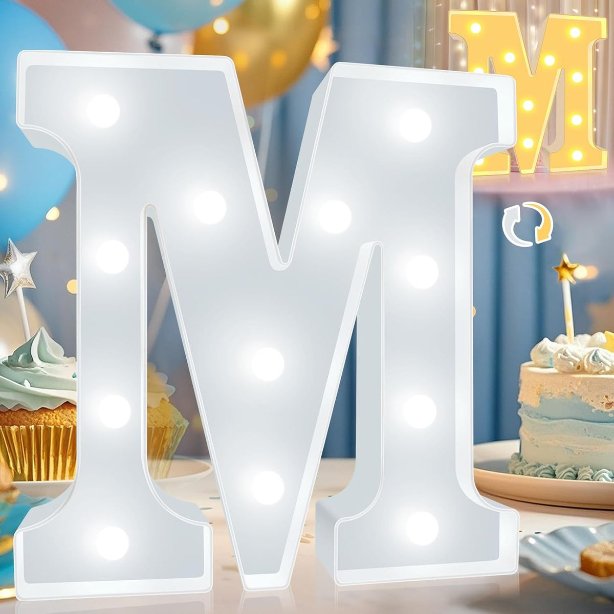Pooqla LED Marquee Letter Lights, Warm White and Cool White Decorative Lighted Letters, Light Up