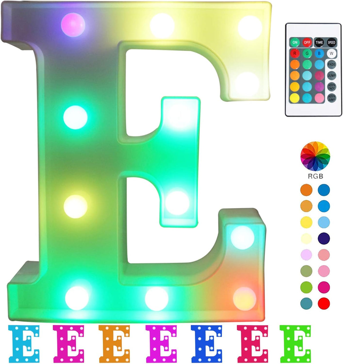 Pooqla Colorful LED Marquee Letter Lights with Remote – Light Up Signs Party Bar Letters