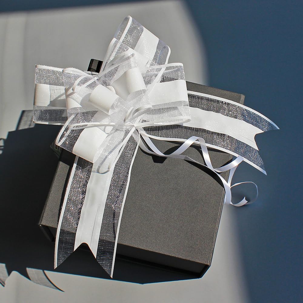 Large White Gift Bow, 10 PCS White Pull Bows for Gift Wrapping, Wedding, Christmas, Valentine's