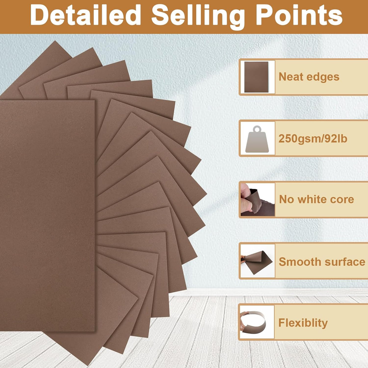 28 Sheets Coffee Color Cardstock 8.5 x 11 Craft Paper, 92lb Chocolate Brown Card Stock for DIY Card