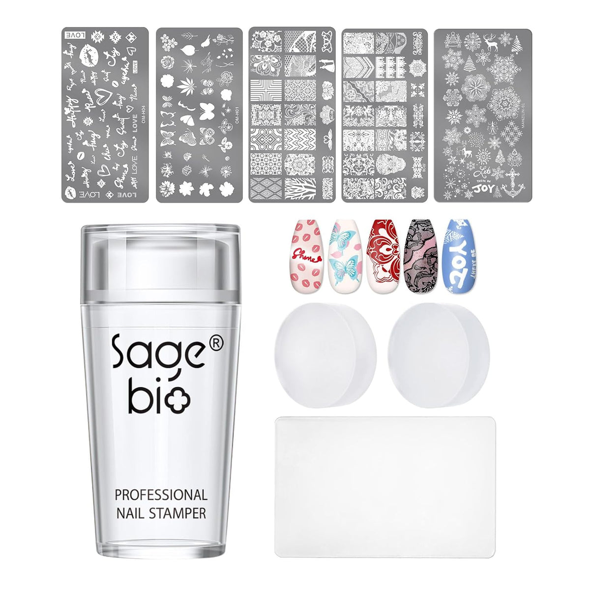 Nail Art Stamper Clear Silicone Nails Stamping Jelly with Scraper Transparent Visible Body DIY