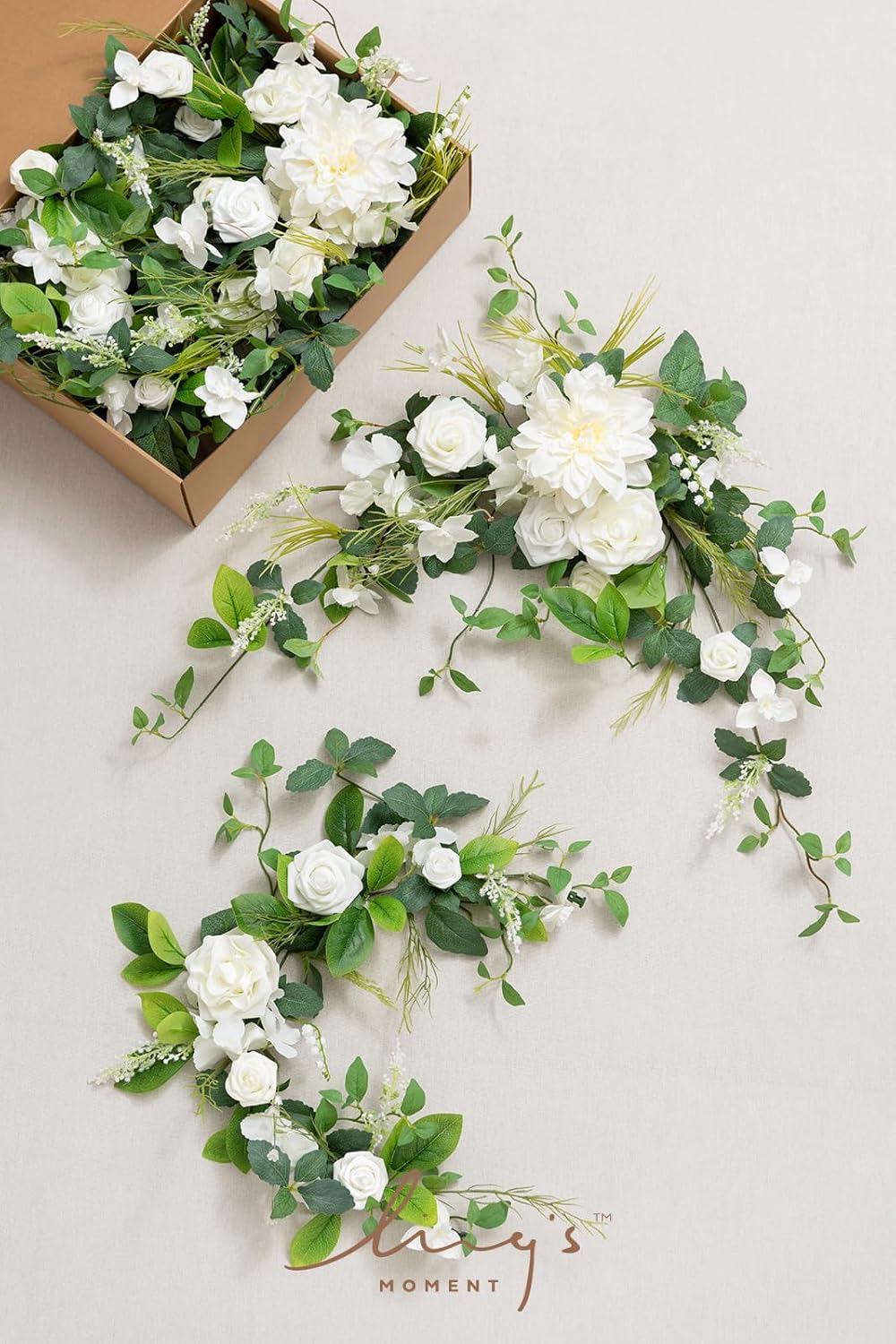Ling's moment 9FT Flower Garland for Backdrop Decorations - Wedding Arch Flowers, Eucalyptus &