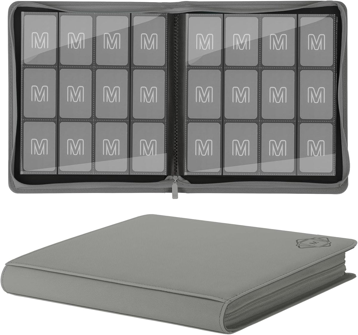 Premium Card Binder 12 Pocket for 720 Pockets Trading Card Binder, PU Zipper Card Collection Album
